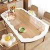 Flor Transparente Ovalado Mantel de Mesa Impermeable y a Prueba de Aceite PVC Vidrio Suave Mantel No Lavable Alfombrilla Protectora de Escritorio Antiescaldante