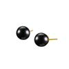 Pendientes de botón de ágata negra retro francesa de plata esterlina S925 para mujer, diseño de nicho de lujo ligero, pendientes negros de alta calidad que combinan con todo.
