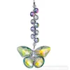 Kit com 6 Peças Borboleta de Cristal Tecida à Mão Apanhador de Sol Pendurado Arco-Íris para Decoração de Janela Interna e Jardim