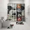 Venta caliente transfronteriza directo de fábrica Mickey estampado digital poliéster impermeable a prueba de moho cortina de ducha cortina de baño de cuatro piezas