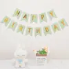 Bandera de feliz cumpleaños decoración de fiesta diseño de escena niño y niña de un año accesorios para fotos infantiles bandera colorida