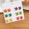 Set de Aretes Redondos Estrella de Mar Gota de Aceite Aguja Plateada Dopamina, Aretes Sencillos con un Toque de Lujo Ligero y Sensación de Alta Gama, Accesorios Versátiles para Orejas