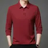 Camisa Polo de Manga Larga Fina Casual para Hombre con Cuello de Solapa, Top Sencillo, Camiseta, Dropshipping, Primavera y Otoño 2025