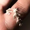 Anel minimalista de pássaro-estrela para mulheres, design tridimensional de alta qualidade, moderno e único, anel aberto ajustável