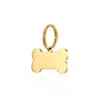 Colgante de placa de identificación para perro de acero inoxidable en stock suministro comercio exterior transfronterizo brillante hueso llavero mascota accesorios de joyería DIY para mascotas