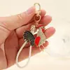 Doce Signos del Zodiaco Broche de Gallo Pintado con Diamantes Serie de Animales Llavero Colgante para Mujer Accesorios para Ropa Venta al por Mayor