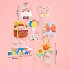 Decoraciones para pastel de cumpleaños de niños de moda roja te desean un feliz cumpleaños tarjeta de oso adorno para hornear