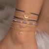 Joyería Transfronteriza Europea y Americana, Moda y Simple Amor Estrella de Cinco Puntas y Combinación de Luna Juego de Seis Piezas de Pulseras al Por Mayor