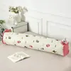 Almofada Rolo Listrada de Gaze de Algodão Puro Camada Dupla Orelha de Coelho Renda Almofada Cilíndrica Almofada para Dormir de Lado Almofada para Prender as Pernas Almofada de Encosto de Sofá Almofada de Cabeceira