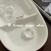 Diseño de Nicho Ins Coreano Joyería Brillante de Plata Anillo de Doble Capa con Lazo de Plata de Ley S925 Versátil Fresco y Dulce para Mujer