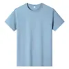 Camiseta de Color Sólido Transfronteriza de Comercio Exterior de Manga Corta para Hombre y Mujer Cuello Redondo Blanca Lisa Edición Ligera Camisa Publicitaria Camisa Cultural Ropa de Trabajo Verde Militar