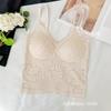 Camisole Popular de Renda Sem Costura com Alças Finas e Lindo Design nas Costas, Bojos Integrados, Copas Fixas, Camada Base Versátil