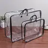Bolsa de Empaque Transparente de PVC para Textiles del Hogar Manta Personalizada Colcha Almohada Almacenamiento Bolsa Antipolvo Bolsa de Alambre de Acero Personalización