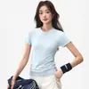 Camiseta de Yoga para Mujer de una Pieza Manga Corta Secado Rápido Transpirable Top de Fitness Pilates Moldeador Ajustado Camisa Pequeña