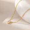 Colar de Aço Titânio Novo Produto Transfronteiriço, Simples e de Alto Padrão, Joias de Zircônia Femininas, Acessórios de Nicho de Luxo Leve, Colar, Alto Padrão