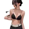 Hermosa Espalda, Botones Frontales Sexy Lencería para Mujeres, Delgada de Verano, Sin Aros, Pechos Pequeños, Push-Up, Copa Triangular Grande, Sujetador de Tirante Fino sin Costuras