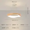 Luminária pendente circular irregular estilo madeira natural, lustre LED moderno minimalista em formato de onda para sala de estar, luminária pendente minimalista para sala de jantar e quarto