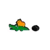 Broche Explosivo de Capibara Insignia de Metal de Dibujos Animados Lindos Insignia de Animal Capibara Colgante Decorativo para Mochila Infantil
