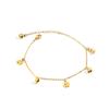 Tobillera de Campanilla de Trébol de Cuatro Hojas Estilo Coreano para Mujer, Joyería Única y Sencilla, Tobillera de Acero Inoxidable Japonesa y Coreana, Al por Mayor en Stock