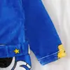 Roupão de Banho com Capuz de Flanela para Meninos, Estampa de Desenho Astronauta Espacial Pijamas Infantis, Fleece de Coral Espessado para Outono e Inverno