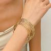 Pulsera de aleación de estilo étnico transfronterizo vintage ancha traje para mujer pulsera dorada lisa pulsera juego de diez piezas