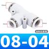 Conector Rápido Neumático Blanco en Forma de T de Tres Vías Pe8 Py12 Peg10-6 Diámetro Variable Enchufe Rápido Conexión 8-4 16mm