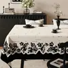 Mantel Vintage Estilo Francés, Impermeable, Resistente al Aceite, Lavable, Funda Rectangular para Mesa de Comedor, Lujo Ligero, Aspecto de Alta Gama, Tela de Cubierta para Mesa de Café