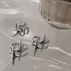 Anillo de Estrella en Forma de Cruz Estilo Minimalista Metálico Diseño de Nicho para Mujer Anillo para Dedo Índice de Personalidad Joyería de Alta Gama