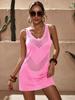 Comercio Exterior Transfronterizo Damas Costuras Sexy Hueco Playa Hueco Color Sólido Chaleco Blusa