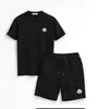 Ropa de exterior Mengjia conjunto de shorts de algodón de manga corta para verano nuevo insignia bordada shorts shorts deportivos holgados