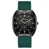 Reloj de hombre con tres ojos y aguja azul, con cinta de silicona y barril de vino de moda, reloj de cuarzo, reloj de hombre, fabricantes en stock, venta al por mayor