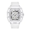 Comercio Exterior Reloj Transfronterizo Personalidad Reloj de Cuarzo con Forma de Tonneau Moda Transparente Reloj para Hombre Venta al por Mayor Reloj de Pulsera Impermeable