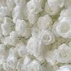 Rosa Simulada Rosa Flor Pared de Tela Fondo Pared de Flores Artificiales Rosa Blanca