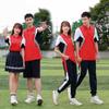 Roupa esportiva primavera e outono 2022 uniforme escolar para alunos do ensino fundamental e médio uniforme de classe conjunto estilo universitário combinação de cores roupa esportiva de manga curta