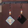 Pingente Pintado em Branco de Sândalo Verde e Jacarandá para Celulares, Bolsas, Chaveiros, Ornamentos Estilo Casal, Pode Ser Gravado com Logotipo