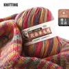 290 Meadas de Lã Tingida Fio Médio-Grosso, Fornecimento Direto do Fabricante para Comércio Exterior Transfronteiriço, Especificamente para Cachecóis, Xales de Tricô Manual e Crochet DIY