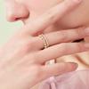 Anillo de hoja apilada multicapa de moda de nicho personalizado, anillo abierto femenino chapado en oro de 18 quilates, anillo de dedo índice personalizado, articulación