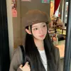 Boina Estilo Coreano para Mujer, Moda Otoño e Invierno Versátil Moderna Primavera y Otoño Sombrero de Artista, Sombrero Octagonal Pequeño Adelgazante para Cara Grande