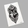 Pegatinas de tatuaje temporales para brazo de flores estilo oscuro en blanco y negro con diseños de mariposa, lobo, tigre, calavera y rosa, impermeables, de larga duración, pegatinas de tatuaje desechables