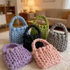 Bolso de Mano DIY Tejido a Mano con Hilo de Núcleo, Hilo Islandés Ultra Grueso Estilo Coreano Ins, Bolso de Hombro, Regalo para Novia