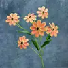 Ramo de flores de margarita artificiales, adecuado para bodas, con patrón de rejilla, hecho de seda, listo para exhibir y disponible para venta al por mayor como flores decorativas para hoteles