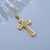 Colgante de Cruz de Acero Inoxidable Dorado con Incrustaciones de Diamantes Transfronterizo Europeo y Americano Collar de Acero de Titanio para Hombre Joyería de Moda Hip-hop Colgante para Hombre