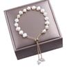 Pulseira de Pérolas Naturais Imitação Barroco Francês Atacado Retro Luxo Leve High-End Ajustável Pulseira de Contas para Mulheres