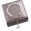 Pulsera Personalizada Imitación Perla Estilo Barroco Francés para Mujer, Estilo de Lujo Ligero Nicho de Gama Alta con Diseño Deslizante