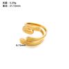 Yunyao Anillo Abierto de Acero Inoxidable con Forma de Corazón Color Dorado 18K No Alergénico Geométrico Hueco Estilo Retro Pedido Mínimo Transfronterizo