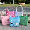 Bolsa de Playa Eva Estilo Coreano Ligera Gran Capacidad Bolsa de Agujeros Se Puede DIY Joyería Accesorios Estilo Vacaciones de Verano Bolsa Tote