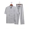 Traje de Verano Estilo Tang para Hombre de Manga Corta, Camisa de Verano para Padre de Mediana Edad y Anciano, Camisa para Hombre, Ropa Nueva Estilo Chino para Personas Mayores