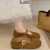 En stock~Zapatos Mary Jane cómodos de suela blanda para mujer, adecuados para combinar con faldas, de corte bajo, suela plana, casual, zapatillas de ballet