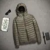 Jaqueta leve acolchoada de algodão, tamanho grande, ultrafina, leve, à prova de frio, curta, para homens, liquidação de temporada