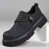 Sapatos Masculinos, Sapatos de Couro com Solado Grosso para Primavera, Sapatos Casuais de Trabalho Versáteis Estilo Britânico Masculino, Sapatos Modernos Masculinos